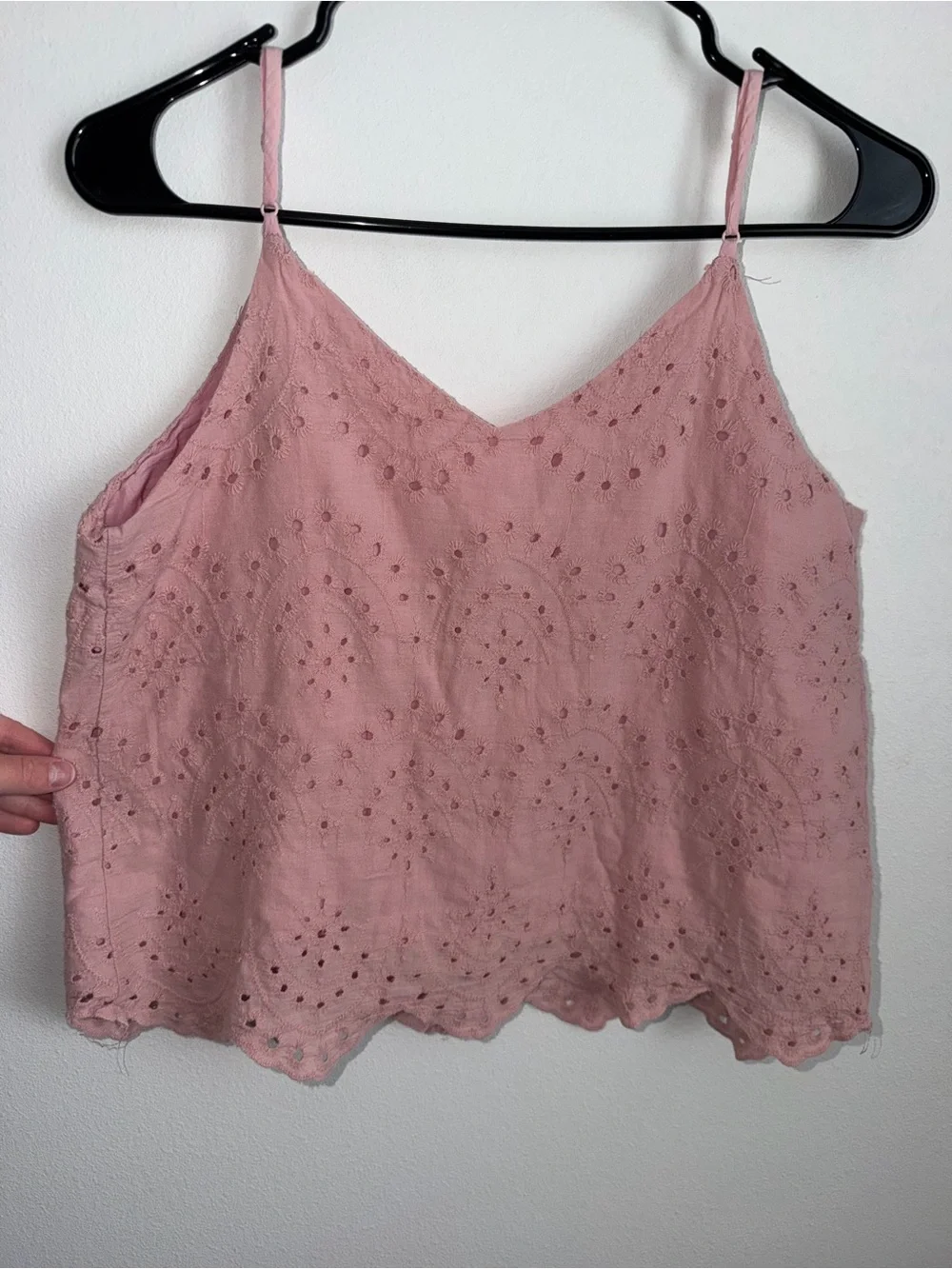 Mustard Seed Pink Eyelet Button-Front Camisole